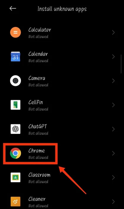 Pick the browser you downloaded with, then allow this source
