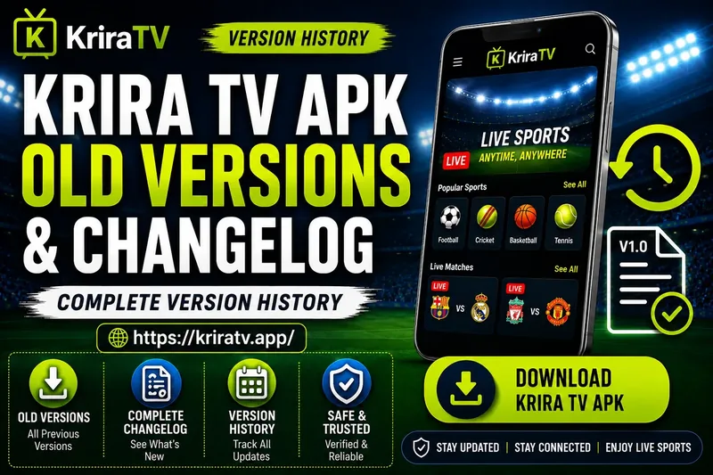 Krira TV APK old versions and changelog - complete version history