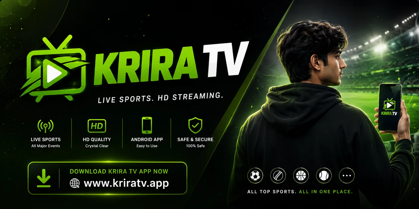 Krira TV — live sports in HD on Android. Download the app free at kriratv.app
